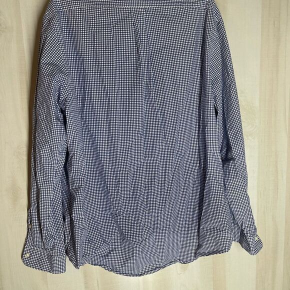 Ralph Lauren navy and white checked‎ long sleeve shirt, size XL - Picture 7 of 16